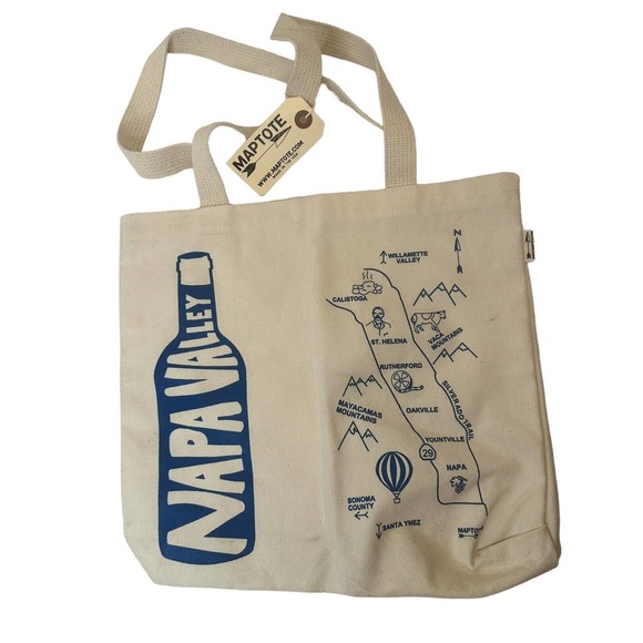 Maptote Handbags - Maptote Napa Valley CA Double Wine Bottle Two Compartment Tote Bag Made in USA